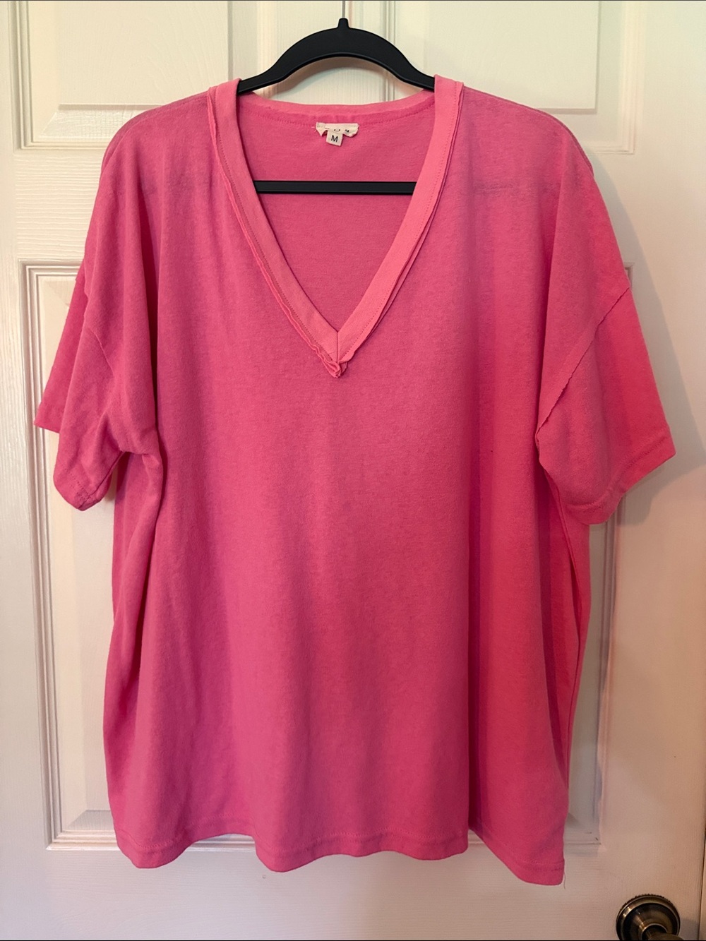 POL Pink V-Neck Short Sleeve Tee